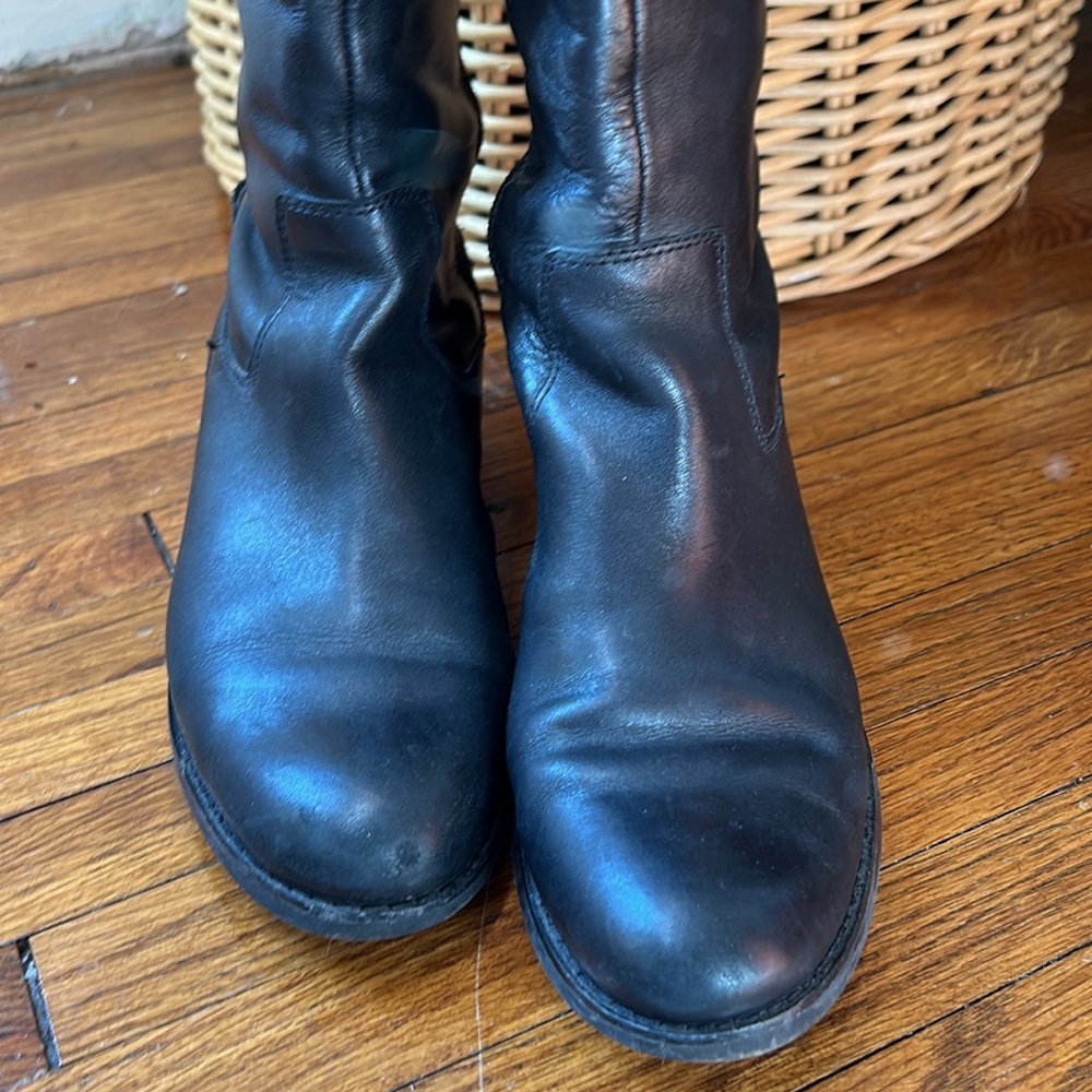 Franco Sarto Women’s Black & Brown Boots Sz 6.5 Leather Upper - Picture 4 of 8